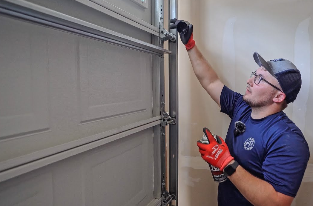 noisy garage door fix.